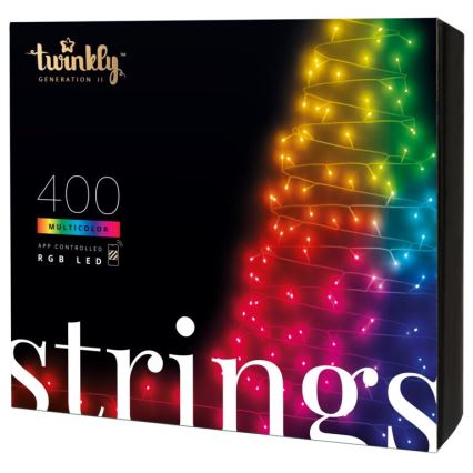 Twinkly - LED RGB Dæmpbar udendørs julekæde STRINGS 400xLED 35,5 m IP44 Wi-Fi