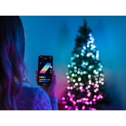 Twinkly TWS750STP-BEU - Udendørs LED lyskæde m. RGB-farver dæmpbar LED 63,5 m IP44 Wi-Fi