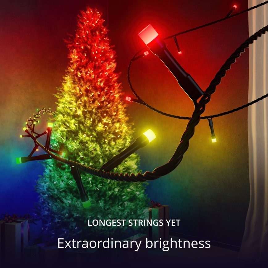 Twinkly TWS750STP-BEU - Udendørs LED lyskæde m. RGB-farver dæmpbar LED 63,5 m IP44 Wi-Fi