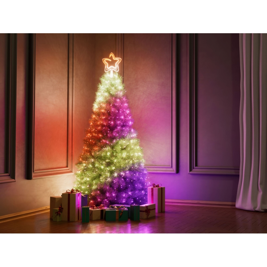 Twinkly TWTT030SPP-GUSB - LED julstjerne m. RGB-farver dæmpbar 76xLED USB Wi-Fi