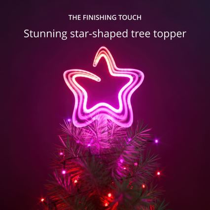 Twinkly TWTT030SPP-GUSB - LED julstjerne m. RGB-farver dæmpbar 76xLED USB Wi-Fi