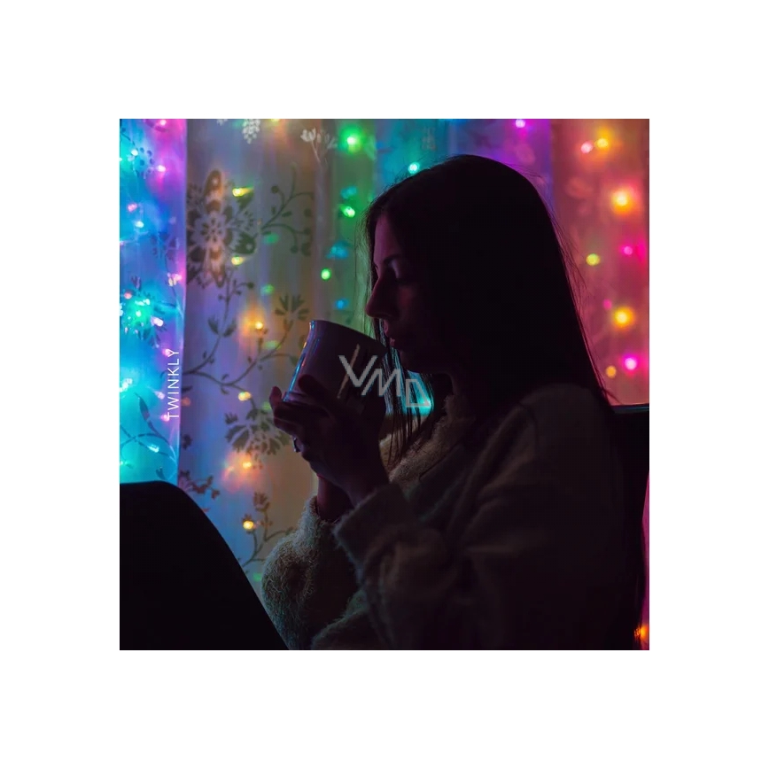 Twinkly - LED RGBW Dæmpbar udendørs julegardin CURTAIN 210xLED 6,1m IP44 Wi-Fi