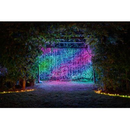 Twinkly - LED RGBW Dæmpbar udendørs Lysgardin CURTAIN 210xLED 6,1m IP44 Wi-Fi