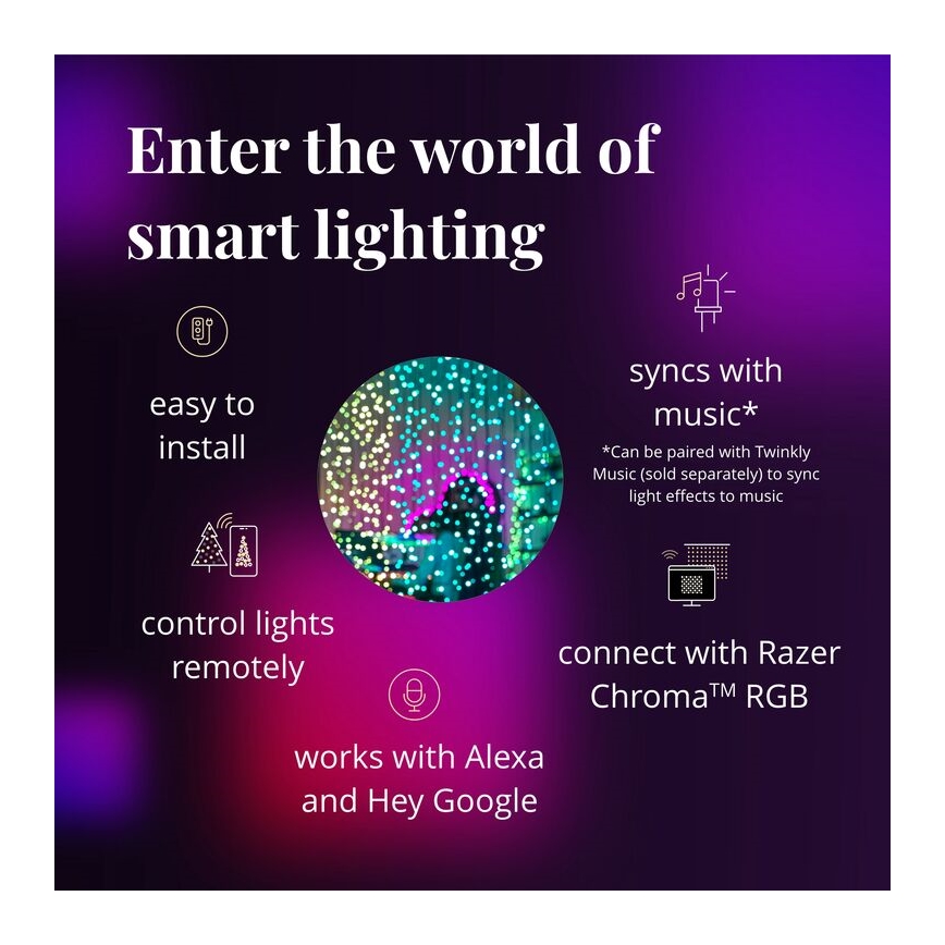 Twinkly - LED RGBW Dæmpbar udendørs Lysgardin CURTAIN 210xLED 6,1m IP44 Wi-Fi