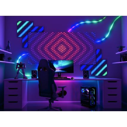 Twinkly TWW480STP-TEU - LED lysgardin m. RGB-farver dæmpbar LED 1x1 m Wi-Fi