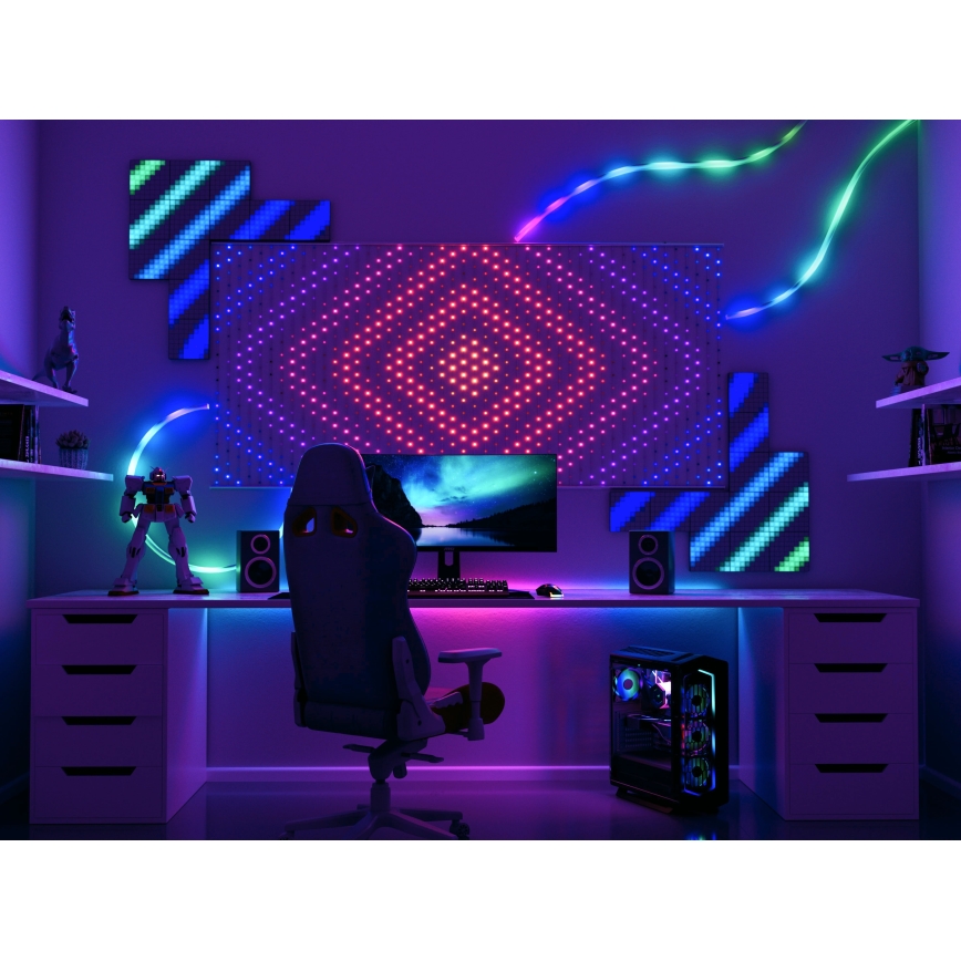 Twinkly TWW480STP-TEU - LED lysgardin m. RGB-farver dæmpbar LED 1x1 m Wi-Fi