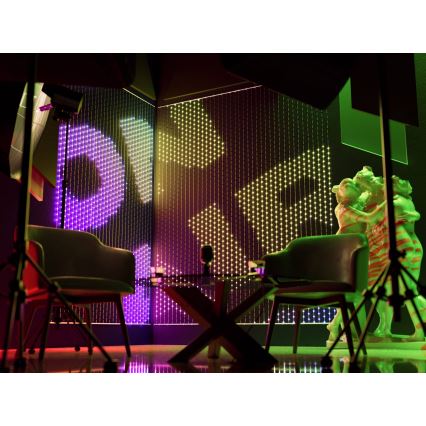 Twinkly TWW480STP-TEU - LED lysgardin m. RGB-farver dæmpbar LED 1x1 m Wi-Fi