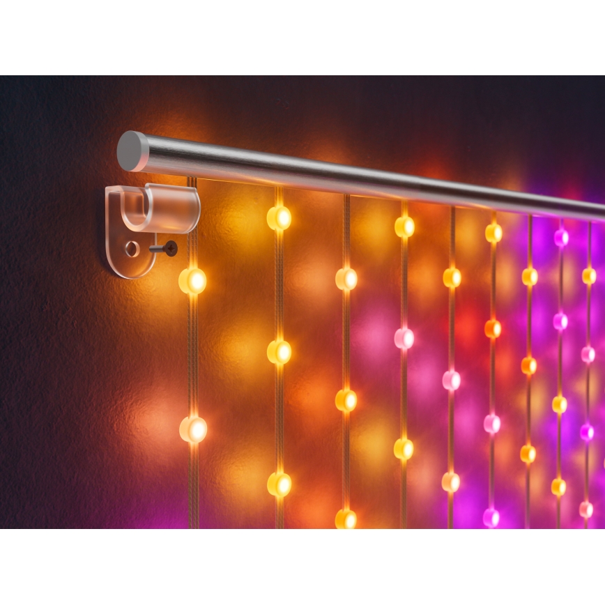 Twinkly TWW480STP-TEU - LED lysgardin m. RGB-farver dæmpbar LED 1x1 m Wi-Fi
