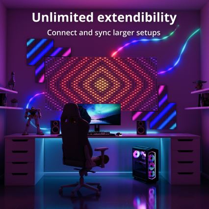 Twinkly TWW480STP-TEU - LED lysgardin m. RGB-farver dæmpbar LED 1x1 m Wi-Fi
