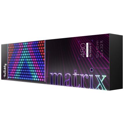 Twinkly TWW480STP-TEU - LED lysgardin m. RGB-farver dæmpbar LED 1x1 m Wi-Fi