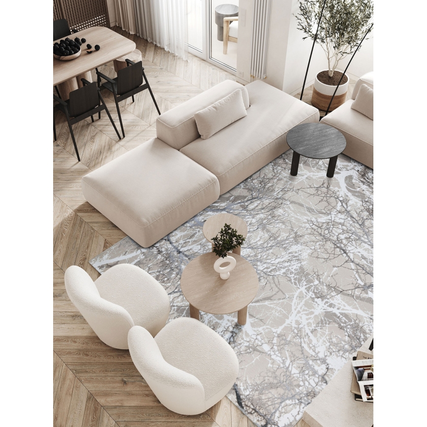 Tæppe GRECE 120x170 cm 2150 g/m2 creme/grå/hvid