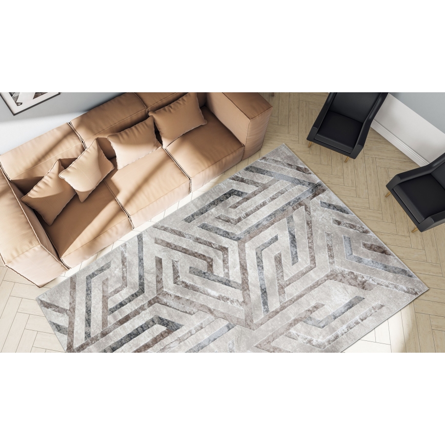 Tæppe GRECE 80x150 cm 2150 g/m² beige/grå