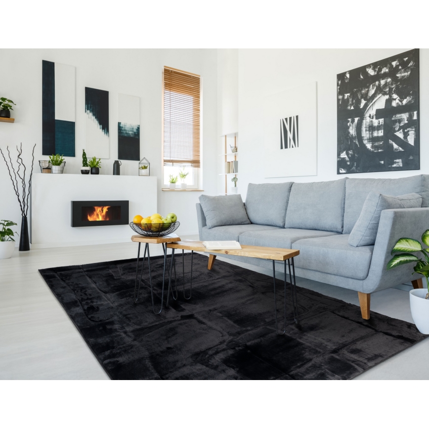 Tæppe RABBIT 3D 160x230 cm sort