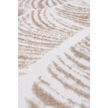 Tæppe SALAMANCA 100 cm beige/hvid/bladmønster