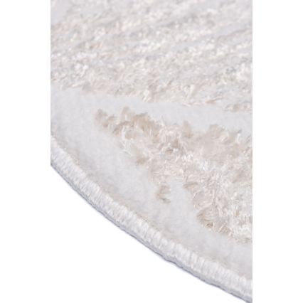 Tæppe SALAMANCA 100 cm beige/hvid/bladmønster