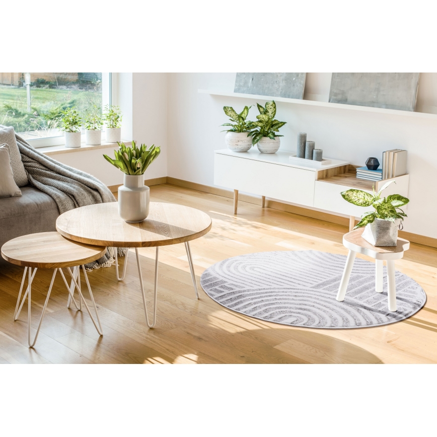 Tæppe SALAMANCA 100 cm grå/hvid