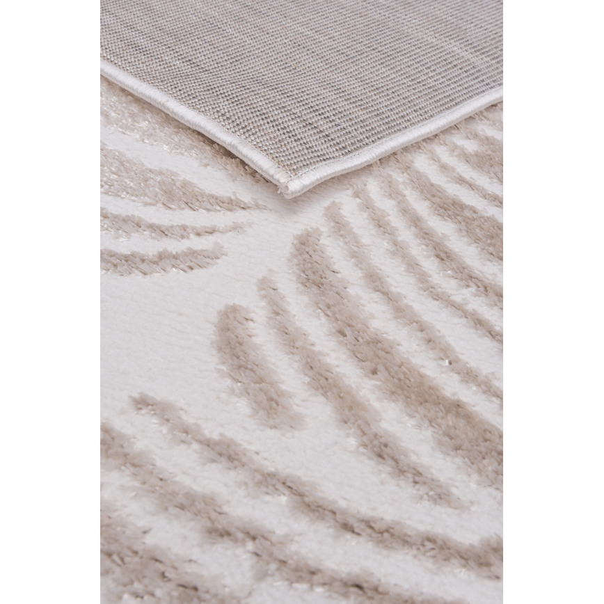 Tæppe SALAMANCA 120x170 cm beige/hvid med bladmønster