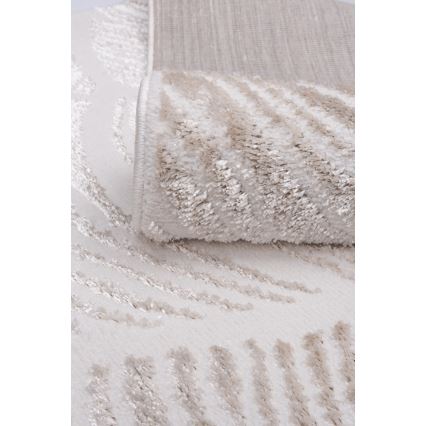 Tæppe SALAMANCA 160x230 cm beige/hvid med bladmønster