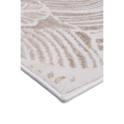 Tæppe SALAMANCA 160x230 cm beige/hvid med bladmønster