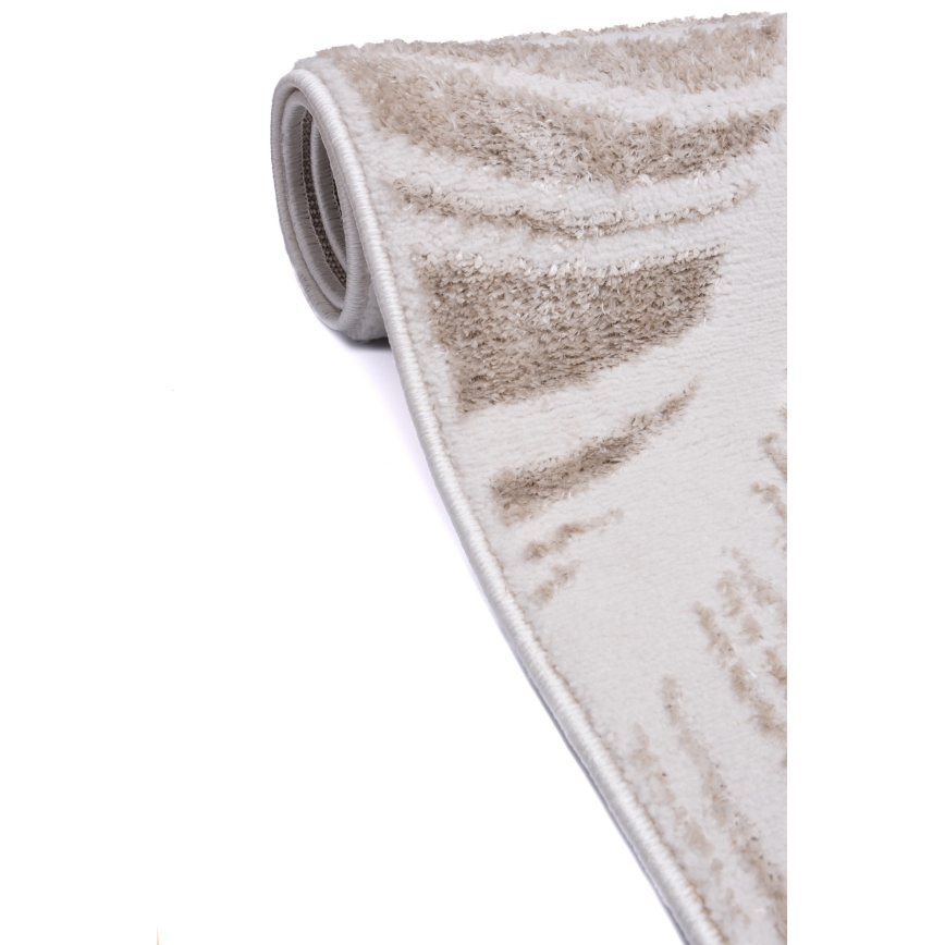 Tæppe SALAMANCA 160x230 cm beige/hvid med bladmønster