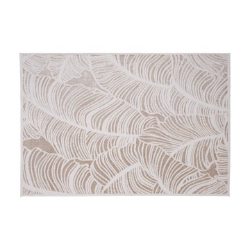 Tæppe SALAMANCA 200x280 cm beige/hvid med bladmønster
