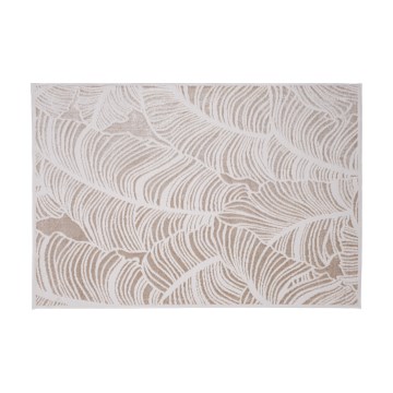 Tæppe SALAMANCA 67x120 cm beige/hvid/bladmønster