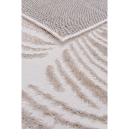 Tæppe SALAMANCA 67x120 cm beige/hvid/bladmønster