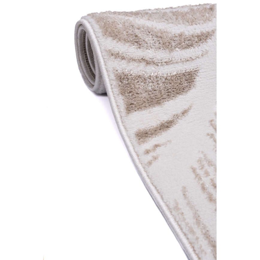 Tæppe SALAMANCA 67x120 cm beige/hvid/bladmønster