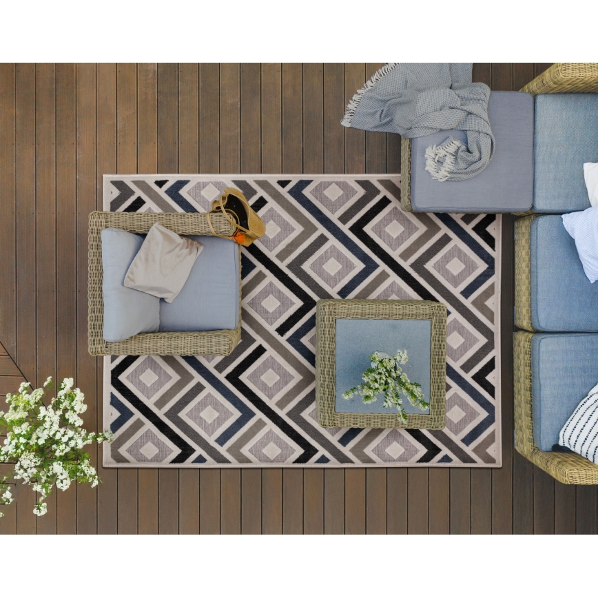 Tæppe SHIFT 120x160 cm grå/blå