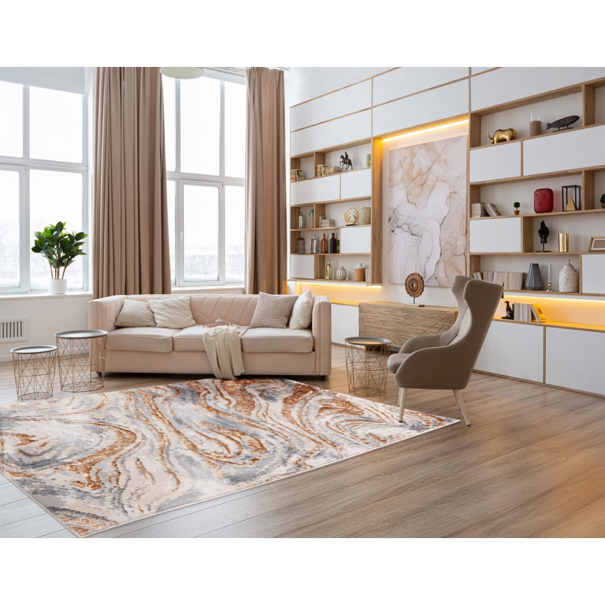Tæppe STONE 120x160 cm beige/grå
