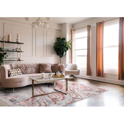 Tæppe STONE 160x220 cm rosa/grå