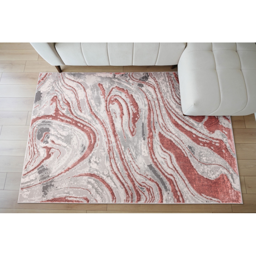 Tæppe STONE 80x140 cm rosa/grå