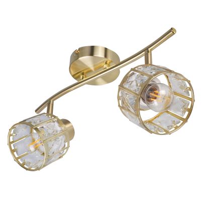 Tætmonteret loftlampe ZAHARA 2xE27/10W/230V, guld