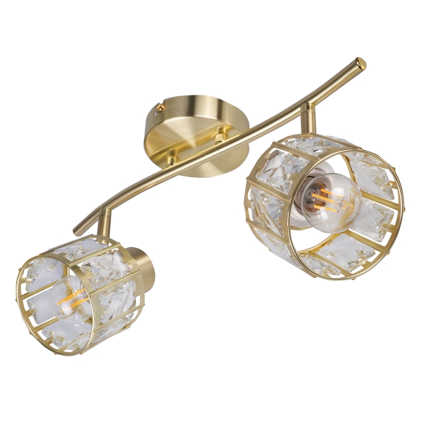 Tætmonteret loftlampe ZAHARA 2xE27/10W/230V, guld