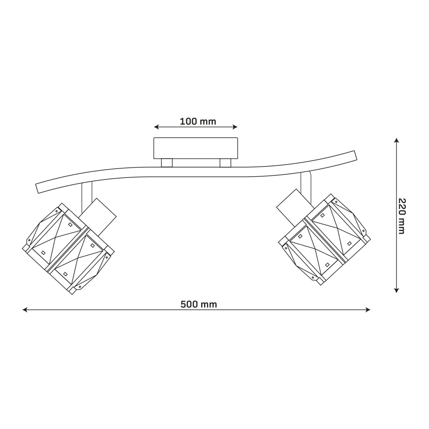 Tætmonteret loftlampe ZAHARA 2xE27/10W/230V, guld