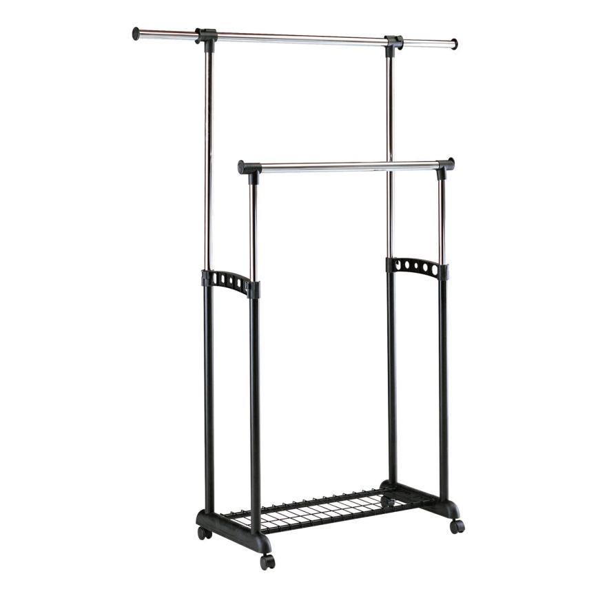 Tøjstativ metal 170x142 cm sort/skinnende krom