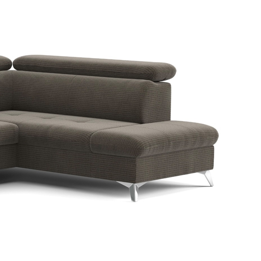 U-formet hjørnesofa med opbevaringsplads, højre side, CATANIA, brun