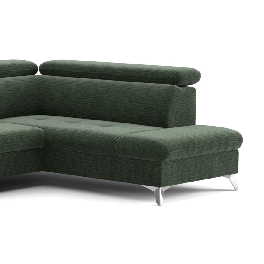 U-formet hjørnesofa med opbevaringsplads, højrevendt, CATANIA, grøn
