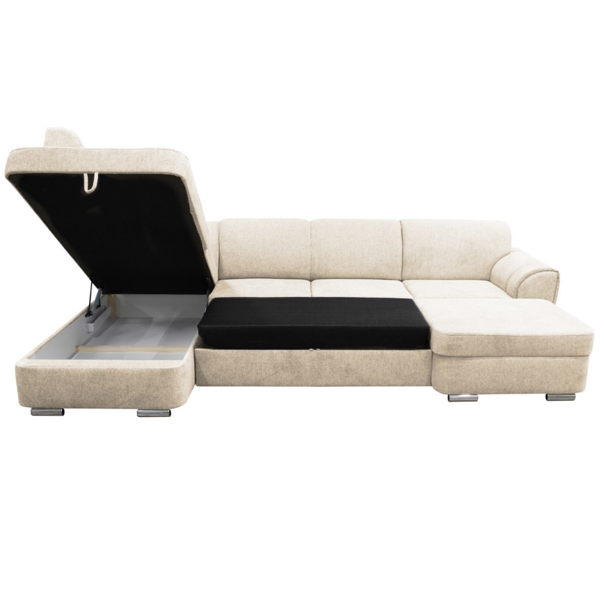 U-formet hjørnesofa med opbevaringsplads SERPA venstrevendt beige