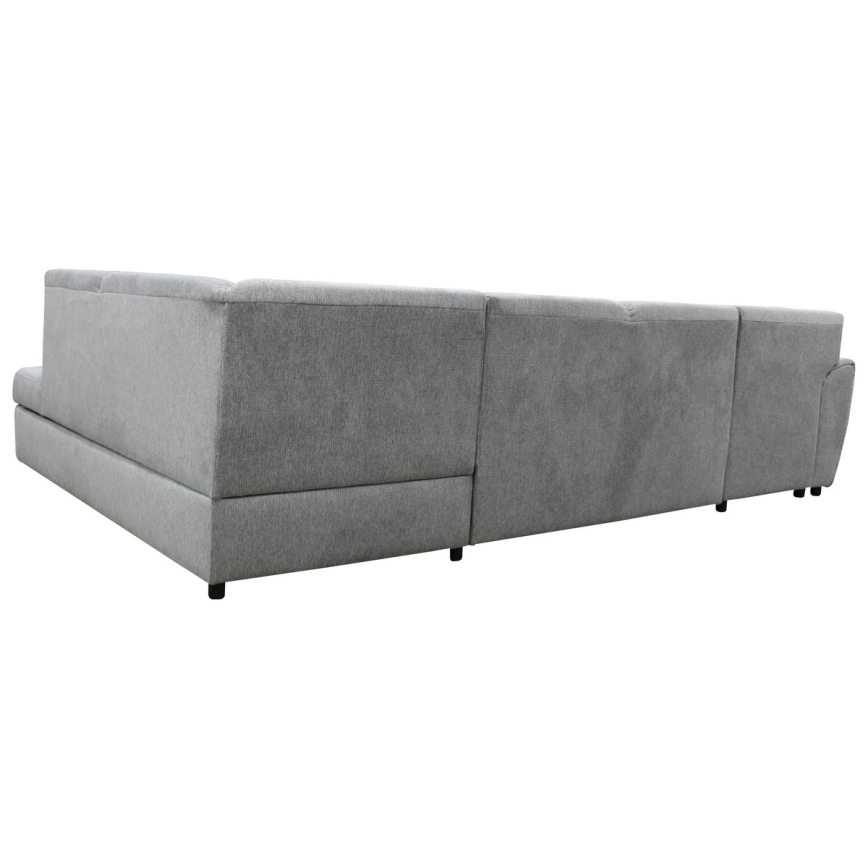 U-formet hjørnesofa med sovefunktion og opbevaring SERPA, højrevendt, grå