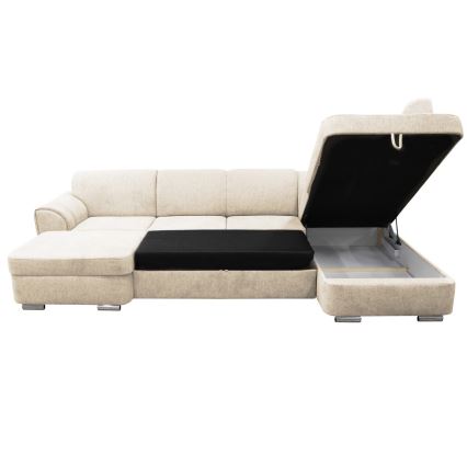 U-formet loungemøbel foldbart og polstret SERPA højre beige