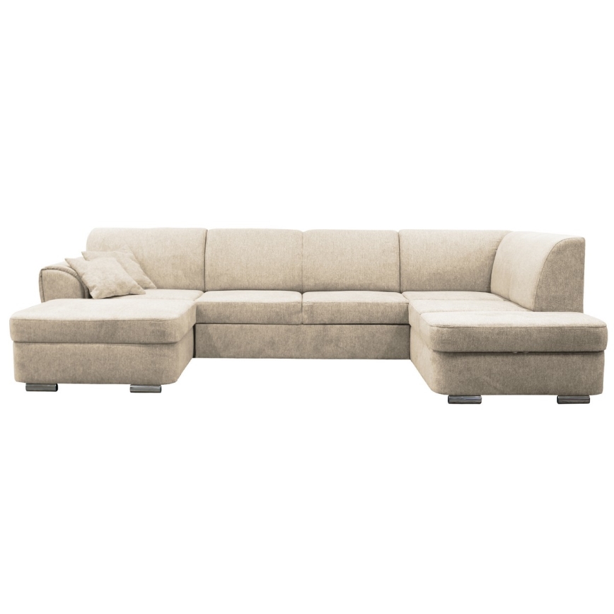 U-formet loungemøbel foldbart og polstret SERPA højre beige
