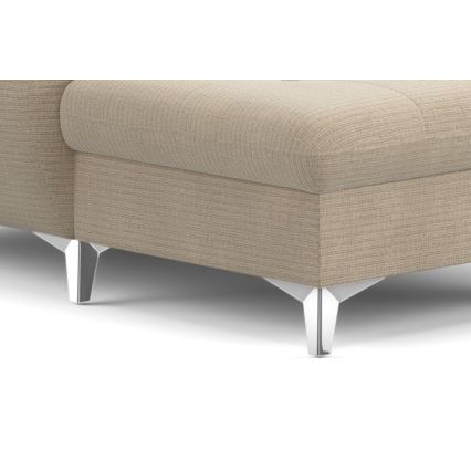 U-formet loungemøbel m. opbevaringsplads foldbar CATANIA højre beige