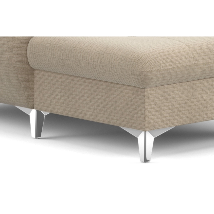 U-formet loungemøbel m. opbevaringsplads foldbar CATANIA højre beige