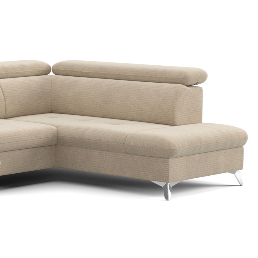 U-formet loungemøbel m. opbevaringsplads foldbar CATANIA højre beige