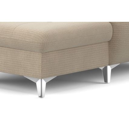 U-formet loungemøbel m. opbevaringsplads foldbar CATANIA venstre beige