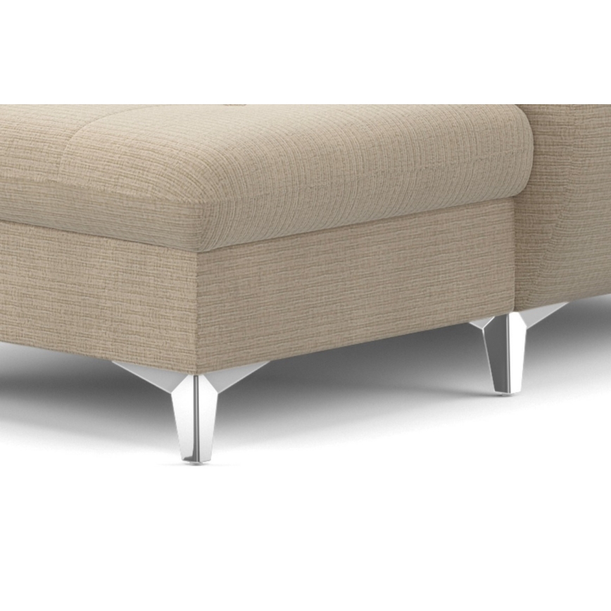 U-formet loungemøbel m. opbevaringsplads foldbar CATANIA venstre beige
