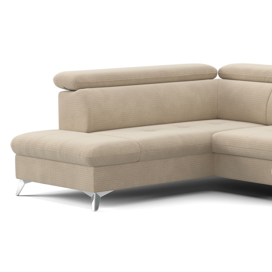 U-formet loungemøbel m. opbevaringsplads foldbar CATANIA venstre beige