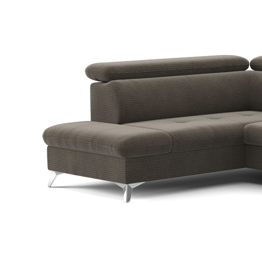 U-formet loungemøbel m. opbevaringsplads foldbar CATANIA venstre brun