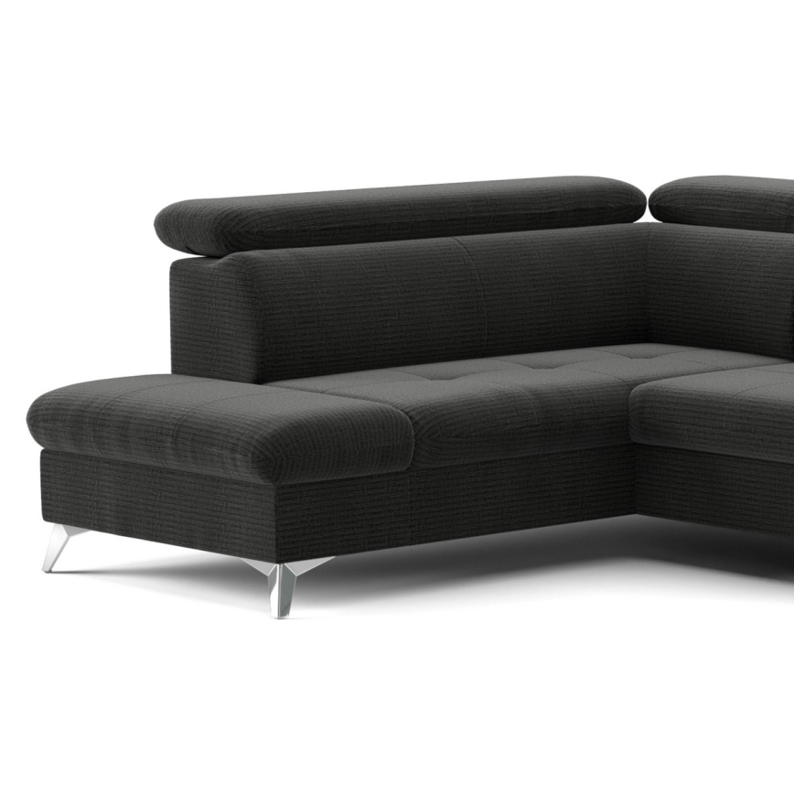 U-formet loungemøbel m. opbevaringsplads foldbar CATANIA venstre grafit